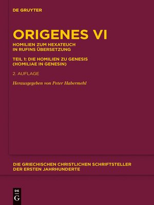 cover image of Homilien zum Hexateuch in Rufins Übersetzung. Teil 1